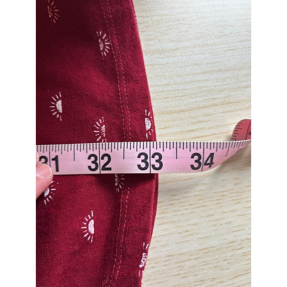 Eddie Bauer T-Shirt Dress Womens M Maroon Sun Print Short Sleeve outdoors Casual - Picture 5 of 9